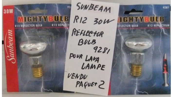 Sunbeam R12 lampe vissée 30 watts type pour lampe lave